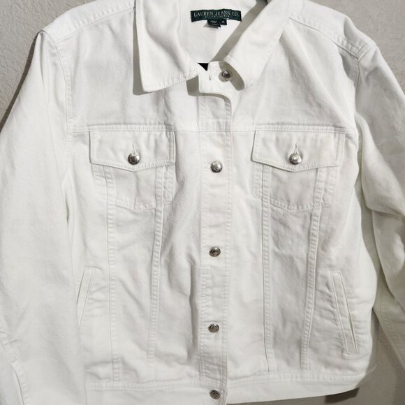 Ralph Lauren Jean Jacket 3X White - Picture 3 of 16